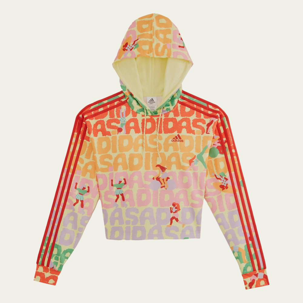 NWT adidas x FARM RIO 3-Stripes Hoodie size Small Pearl Citrine (HS1196) Rare